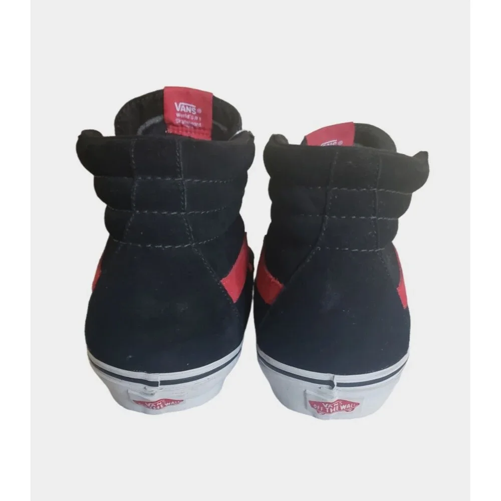 VANS SK8-HI BLACK/RED CLASSIC SKATEBOARDING CANVAS SUEDE SHOES MEN's SZ 11 NEW